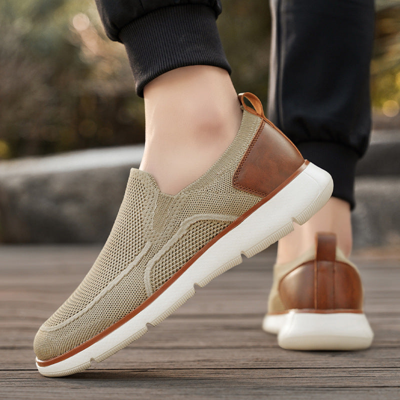 Herren nan atmungsaktiver Strickslipper mit elastischem Einstieg und stoßdämpfender EVA-Sohle Drune