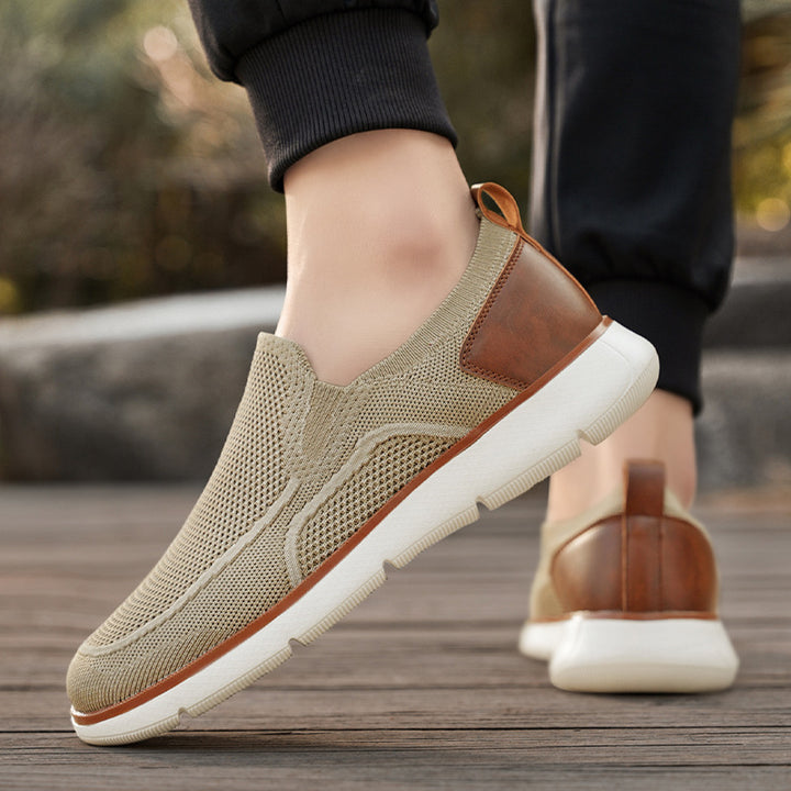 Herren nan atmungsaktiver Strickslipper mit elastischem Einstieg und stoßdämpfender EVA-Sohle Drune