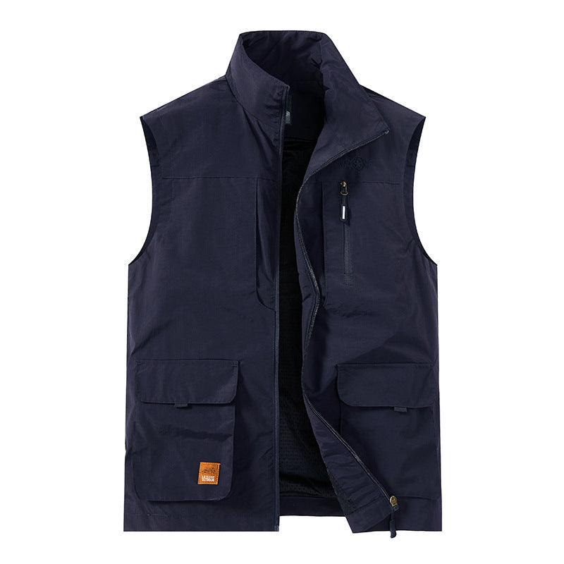 Herren Packbare Funktionsweste mit atmungsaktivem Mesh‑Innenfutter und Mehrfachtaschen Drune