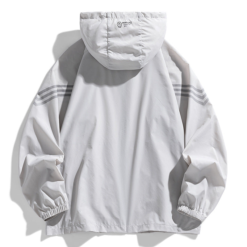 Herren Leichte Windbreakerjacke mit Kapuze und praktischen Taschen Drune