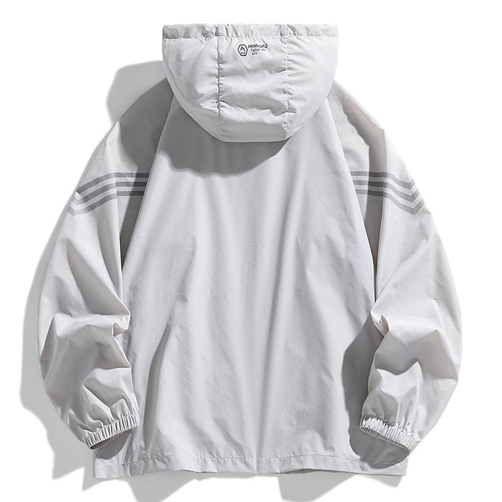 Herren Leichte Windbreakerjacke mit Kapuze und praktischen Taschen Drune