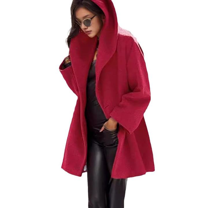 Damen Kapuzen-Teddycoat im Oversize‑A‑Linienschnitt mit überschnittenen Schultern Drune