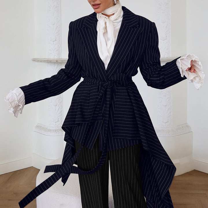 Damen Elegante taillierte Blazerjacke mit asymmetrischem Schnitt und Gürtel Drune