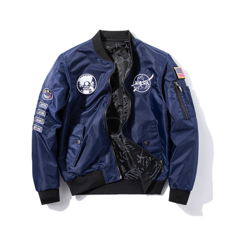 Herren Modische Bomberjacke im Raumfahrt-Style Drune