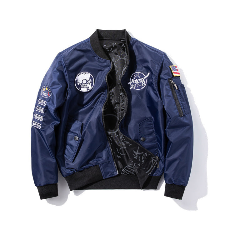 Herren Modische Bomberjacke im Raumfahrt-Style Drune