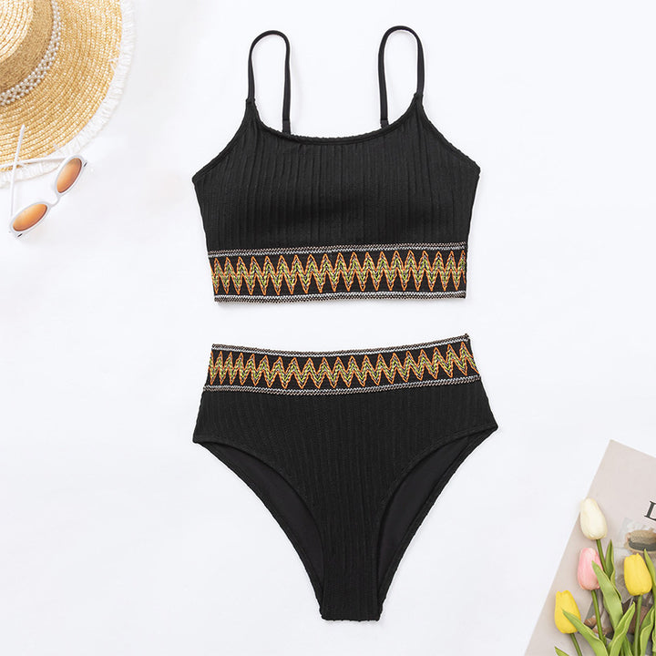 Damen Hochtailliertes Bikini-Set mit innovativem Rippdesign Drune