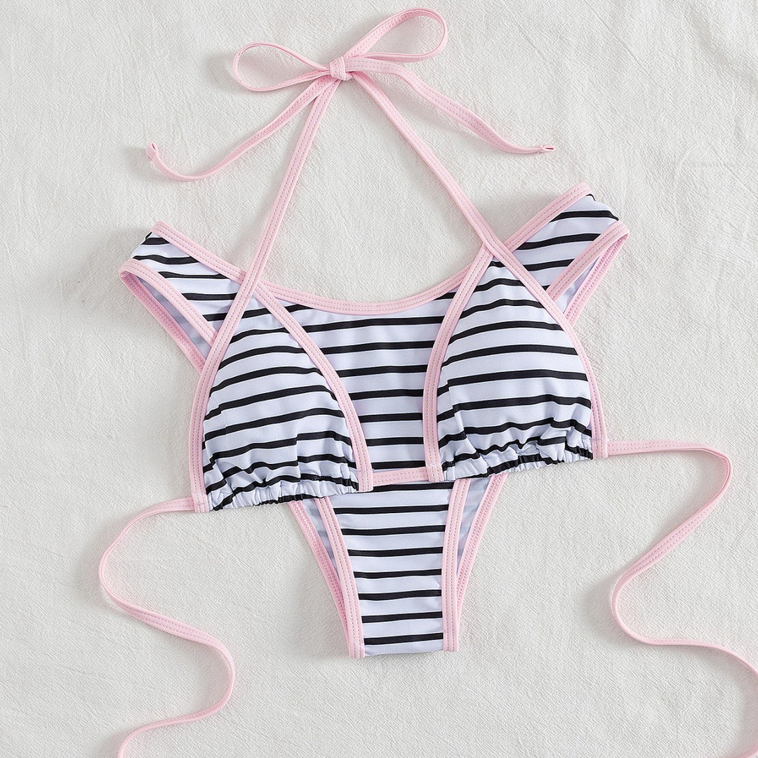 Damen Sportliches Bikini-Top mit Hochwertigem Streifen-Design Drune