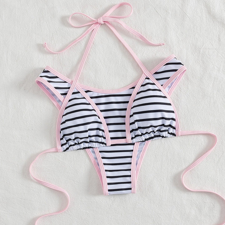Damen Sportliches Bikini-Top mit Hochwertigem Streifen-Design Drune