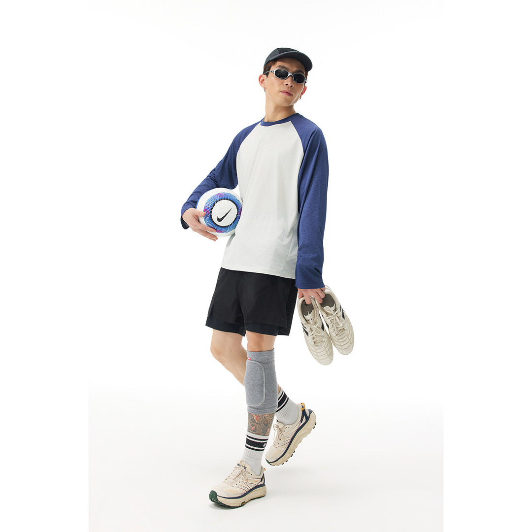 Unisex Raglan-Langarmshirt aus leichter Baumwollmischung mit Waffelstruktur Drune