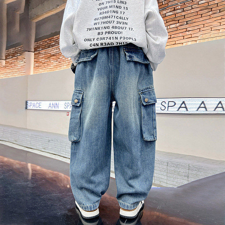 Unisex weite Utility-Jeans Drune
