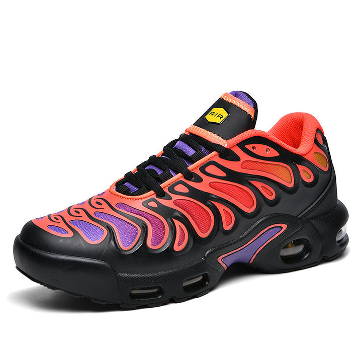 Herren futuristische Dämpfungs-Sneaker mit sichtbarer Luftkammer und strukturiertem Mesh-Overlay Drune
