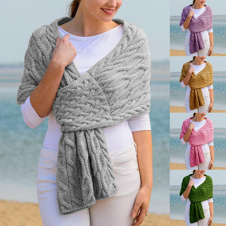 Damen Strickschal mit modernem Zopfmuster und vielseitigem Tragekomfort Drune
