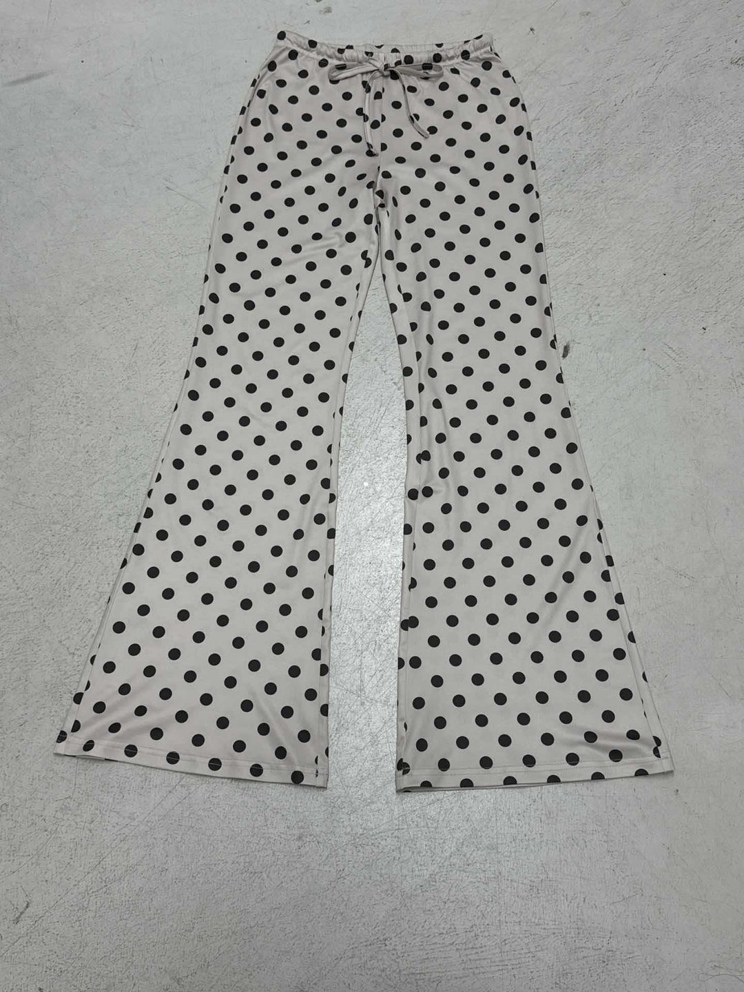 Damen Elegante Flared-Hose mit verstellbarem Bindegürtel und klassischem Polka-Dot-Muster Drune