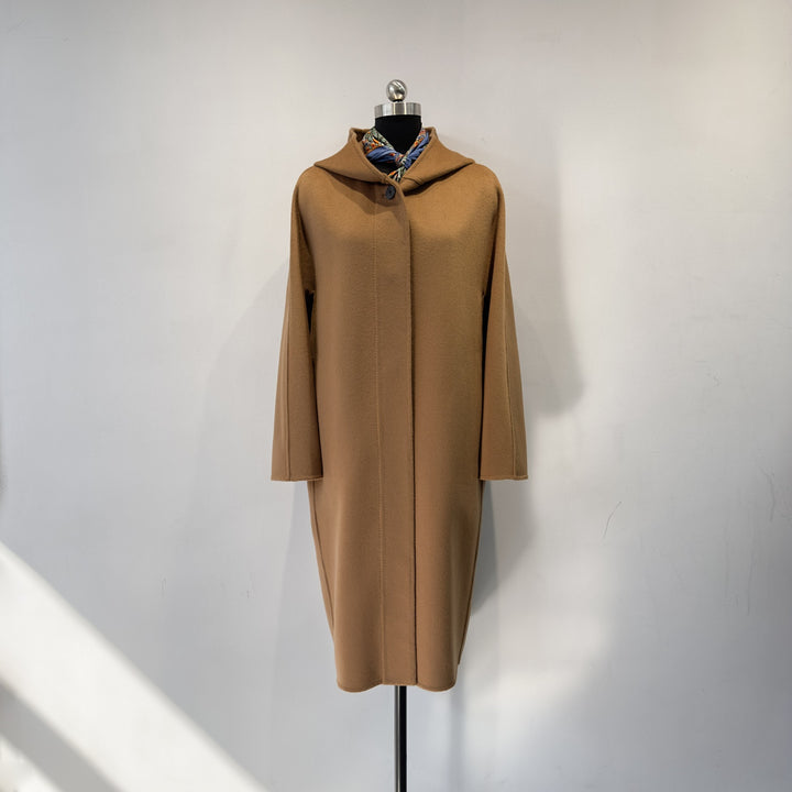 Damen Eleganter Kapuzen-Wickelmantel Drune