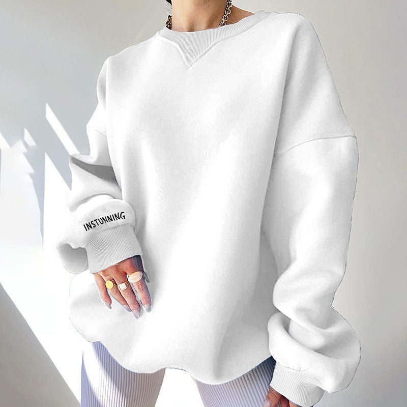 Damen lässiger Oversized Sweatshirt mit Raglanärmeln und besonderen Detailnähten Drune