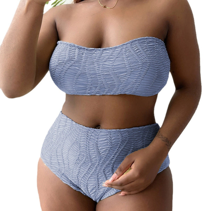 Damen Hoch tailliertes Bustier-Bikini-Set mit Rüschen-Design Drune