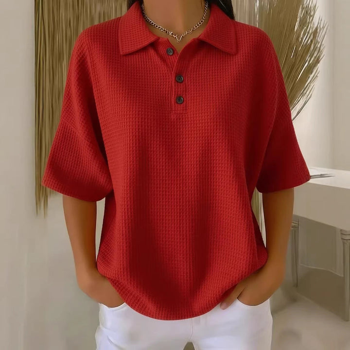 Damen sportliches Poloshirt aus Waffelpiqué Drune