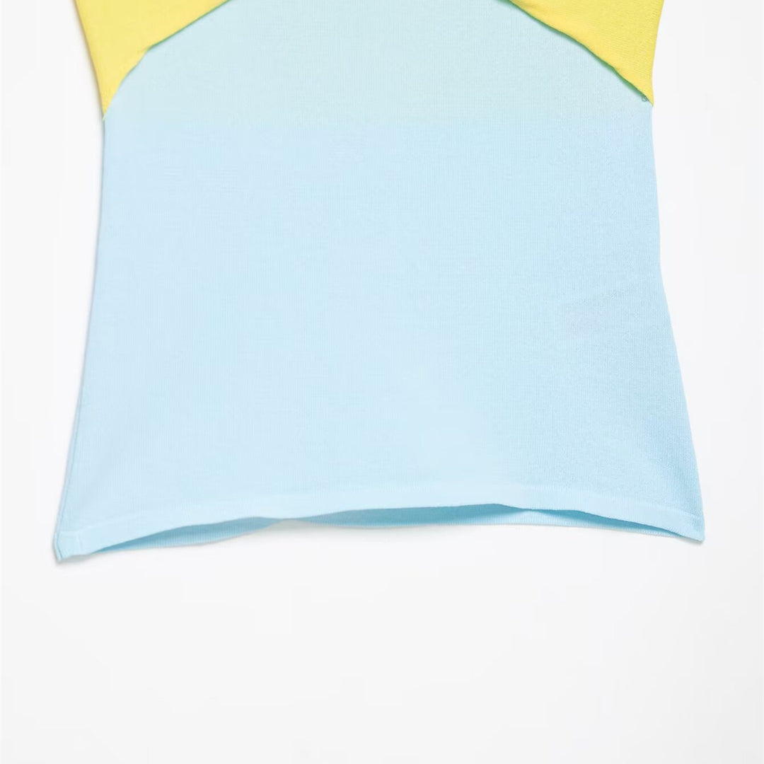 Damen Off-Shoulder Oberteil mit Knoten-Detail und Farbverlauf Drune