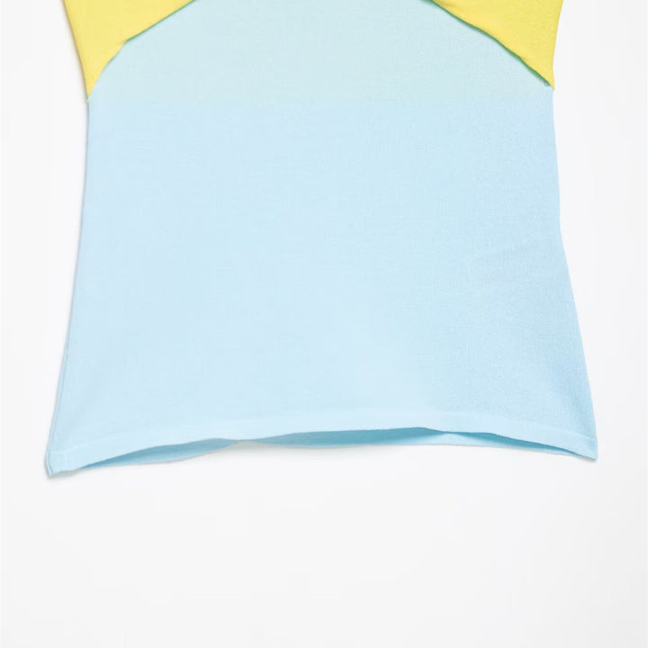 Damen Off-Shoulder Oberteil mit Knoten-Detail und Farbverlauf Drune