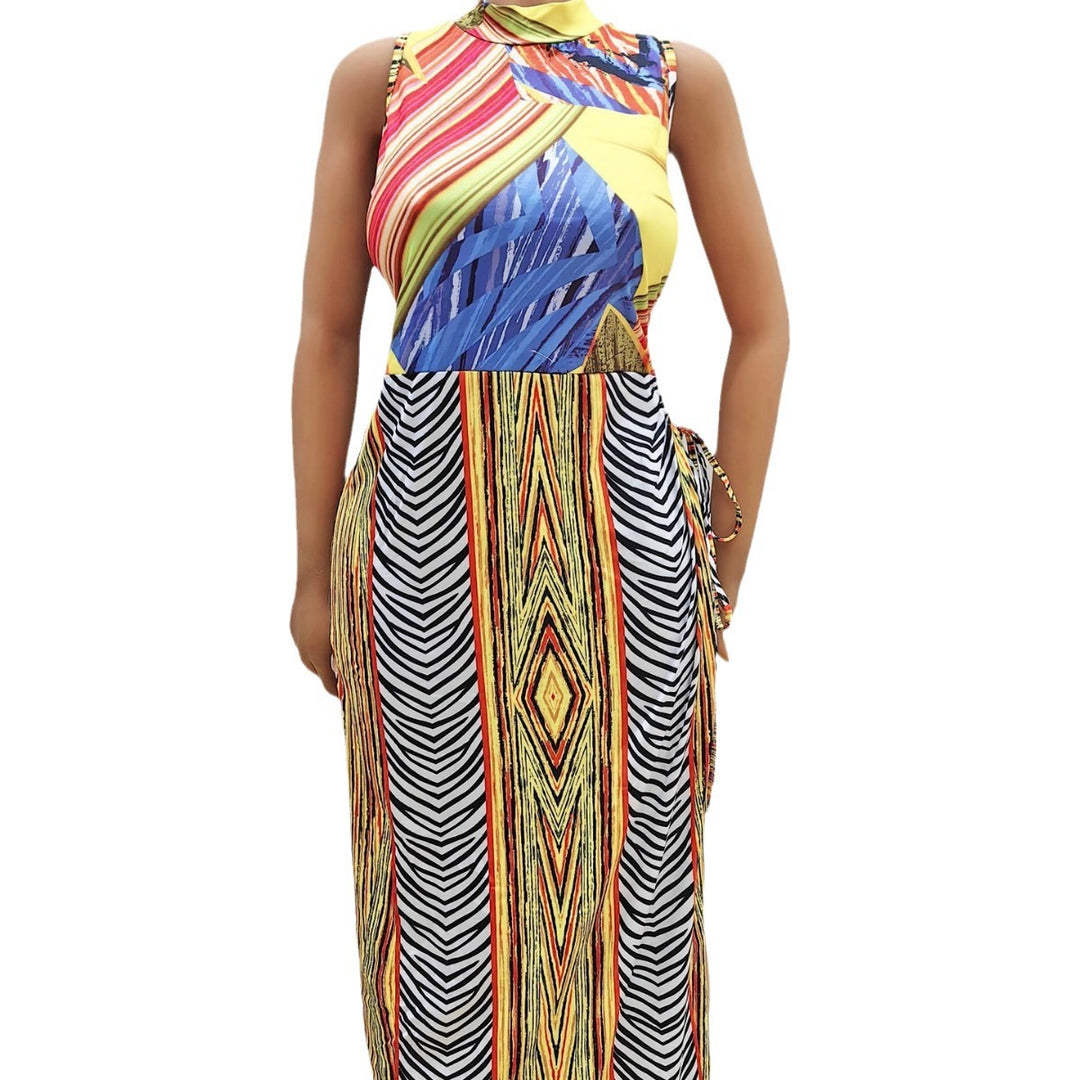 Damen Maxi-Kleid mit fröhlichem Muster Drune