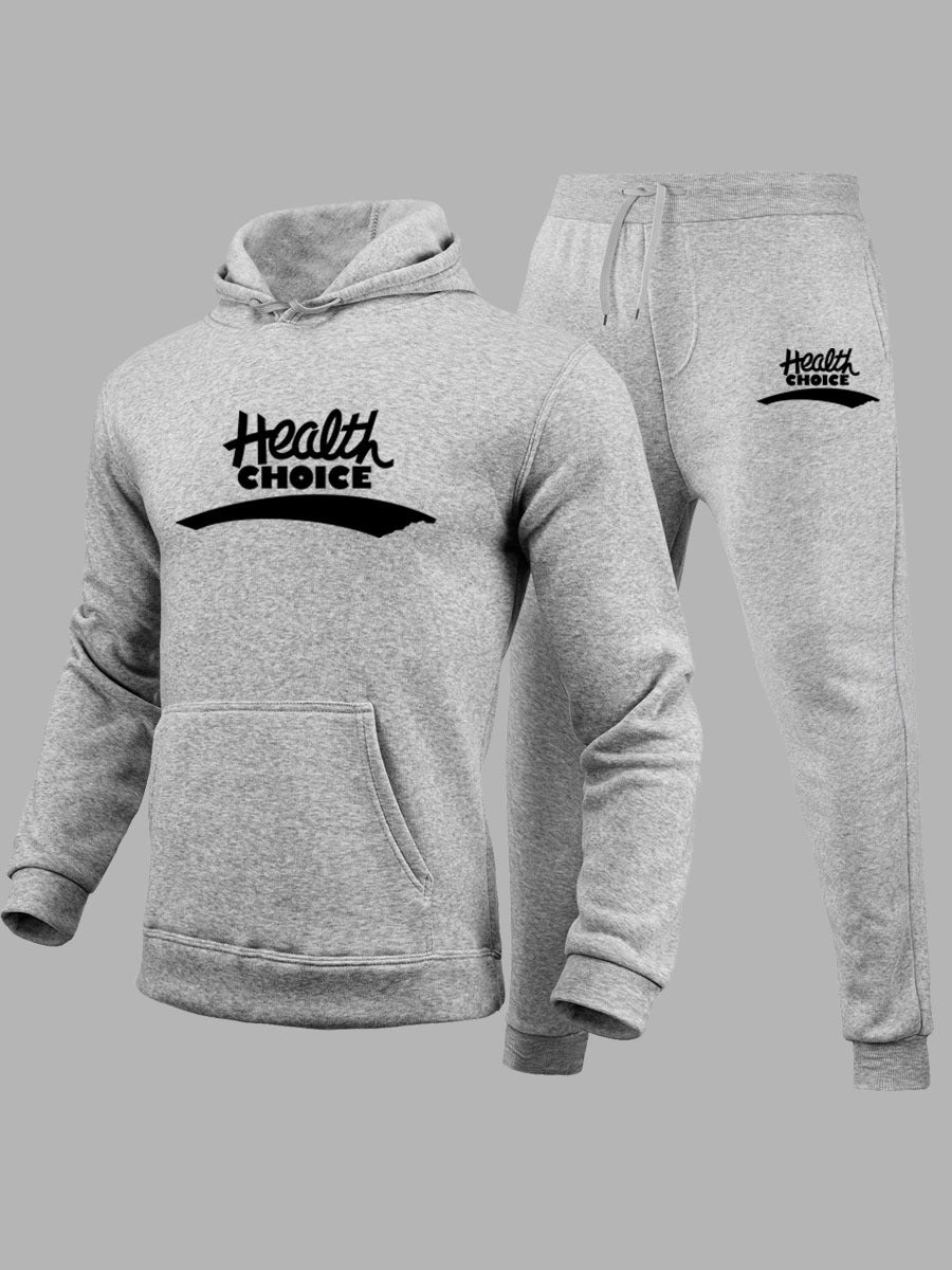 Herren Sweatshirt und Jogginghose Set mit healthorientierter Schriftart Drune