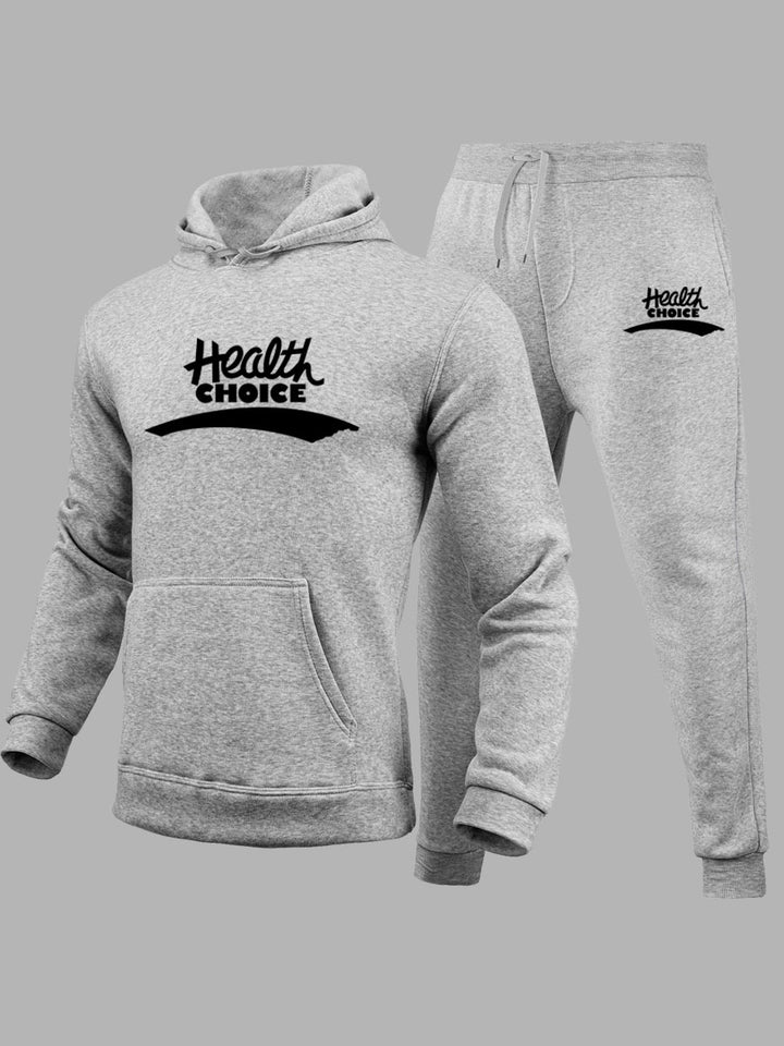 Herren Sweatshirt und Jogginghose Set mit healthorientierter Schriftart Drune