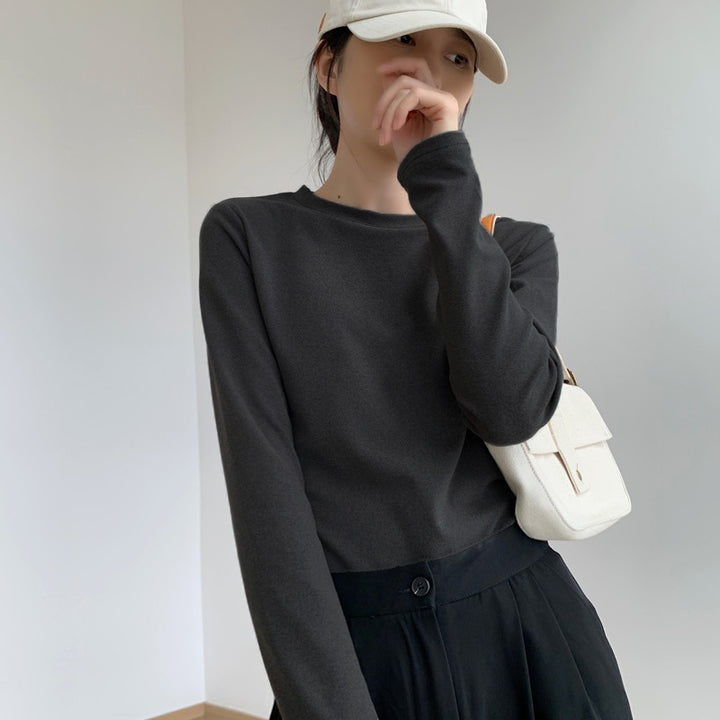 Damen lässiges Langarmshirt mit feiner Struktur Drune
