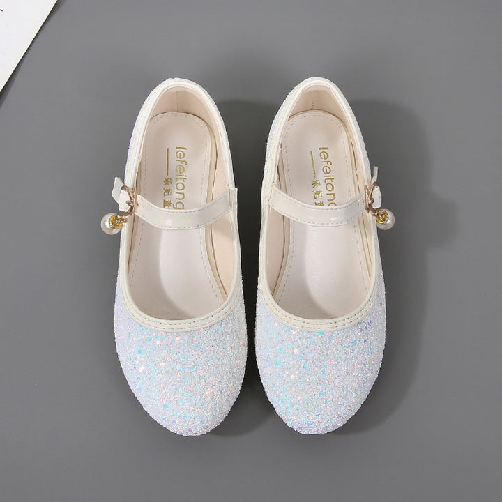 Mädchen Glitzernde Mary Jane Ballerinas mit Perlenapplikation Drune