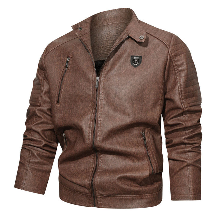 Herren Denim-Optik Bomberjacke mit Stehkragen und gesteppter Schulterpartie Drune