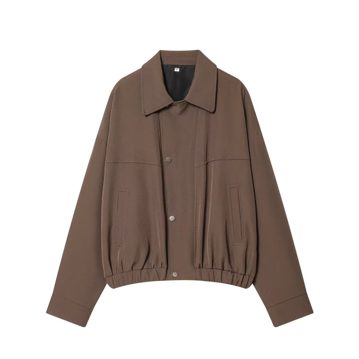 Damen Kurzgeschnittene Utility Blousonjacke mit Tunnelzugbund und aufgesetzten Eingrifftaschen Drune