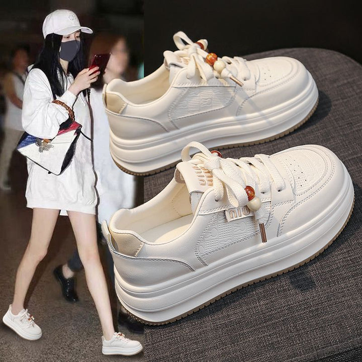 Damen Modische Sneakers mit elastischen Schnürsenkeln und dämpfender Sohle Drune