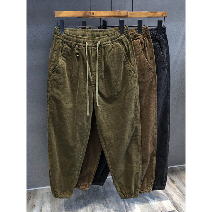 Herren Bequeme Cord-Hose mit elastischem Bund Drune