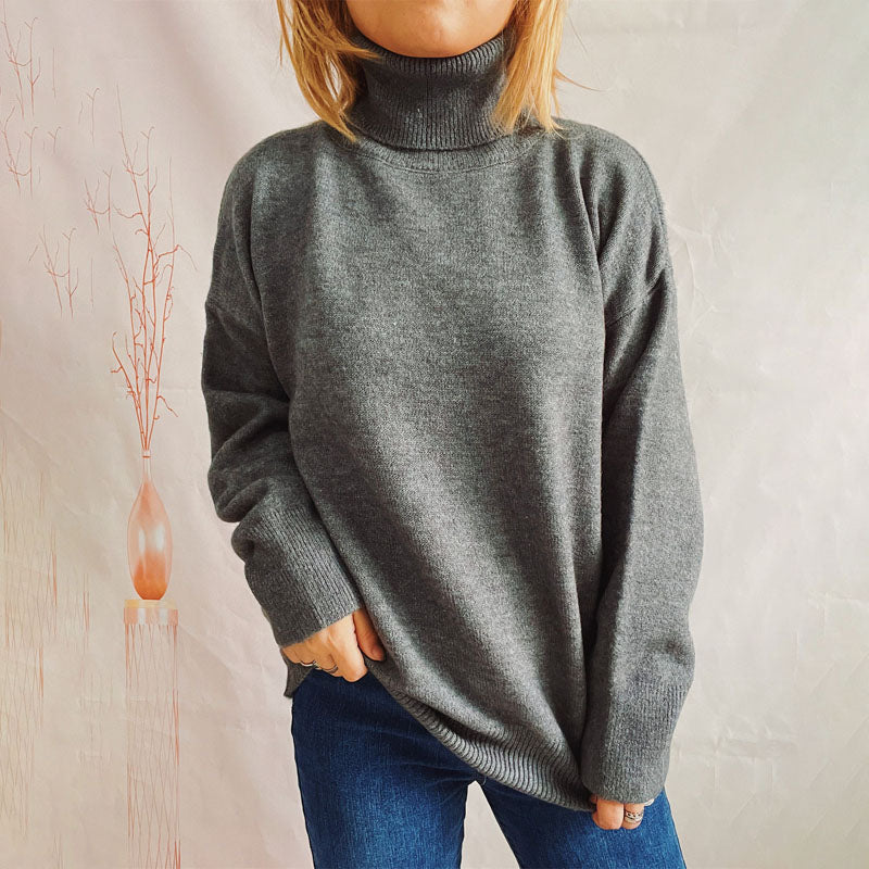 Drune | Einfarbiger Warmer Strickpullover Für Alltag