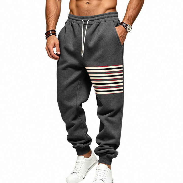 Herren Sportliche Jogginghose mit seitlichem Streifenpanel und Kordelzug Drune