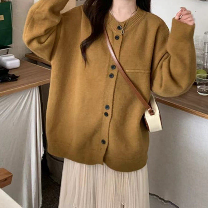 Damen Strickjacke mit hochwertigem Weichgarn und knopflosem Design Drune