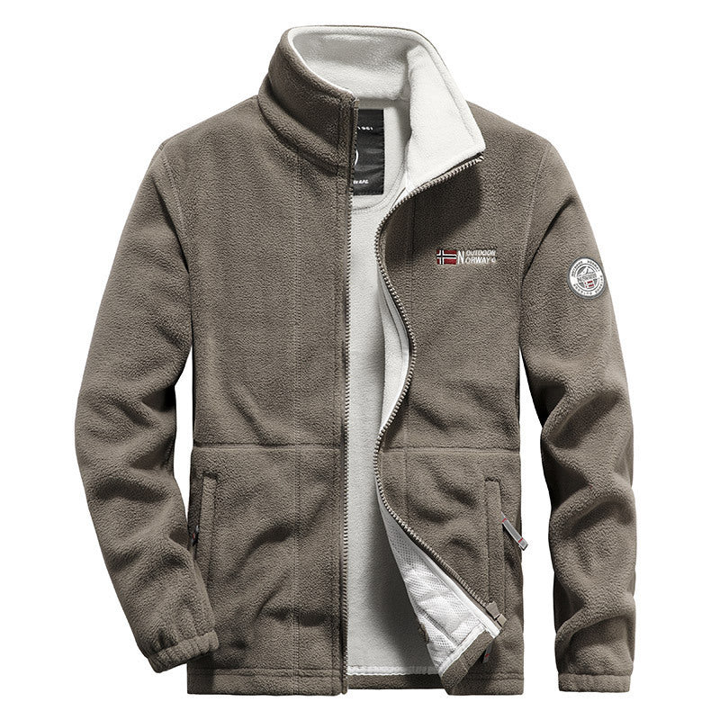 Herren nan hochwertige Microfleece-Outdoorjacke mit Stehkragen, durchgehendem Reißverschluss und isolierendem Fleece-Innenfutter Drune