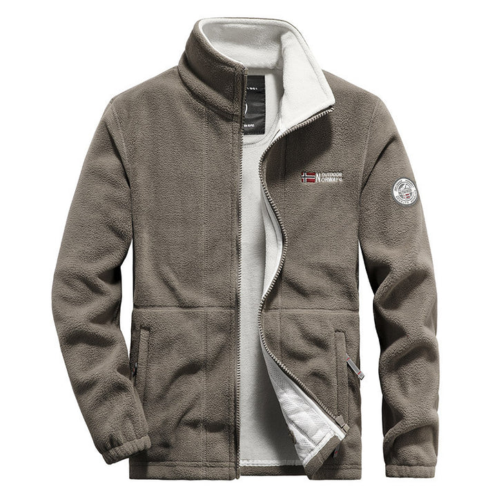 Herren Weiche Fleecejacke mit Stehkragen Drune