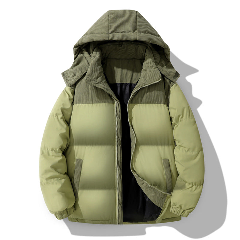 Damen Stepp-Winterjacke mit Cord-Schulterdetail, Kapuze und Zwei-Wege-Reißverschluss Drune