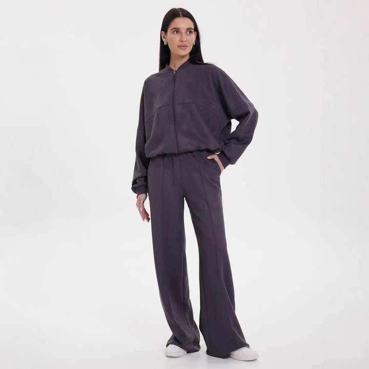 Damen Elegantes und bequemes Fleece-Trainingsset Drune