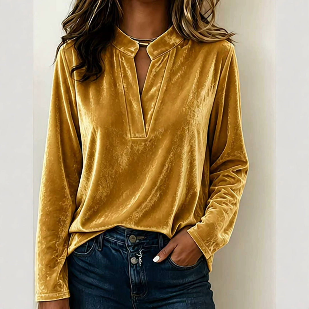 Damen Elegante Veloursbluse Drune