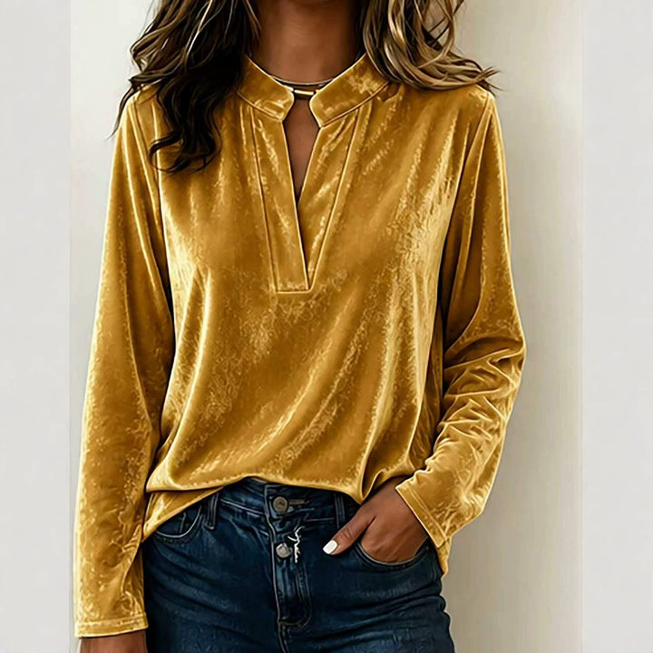 Damen Elegante Veloursbluse Drune