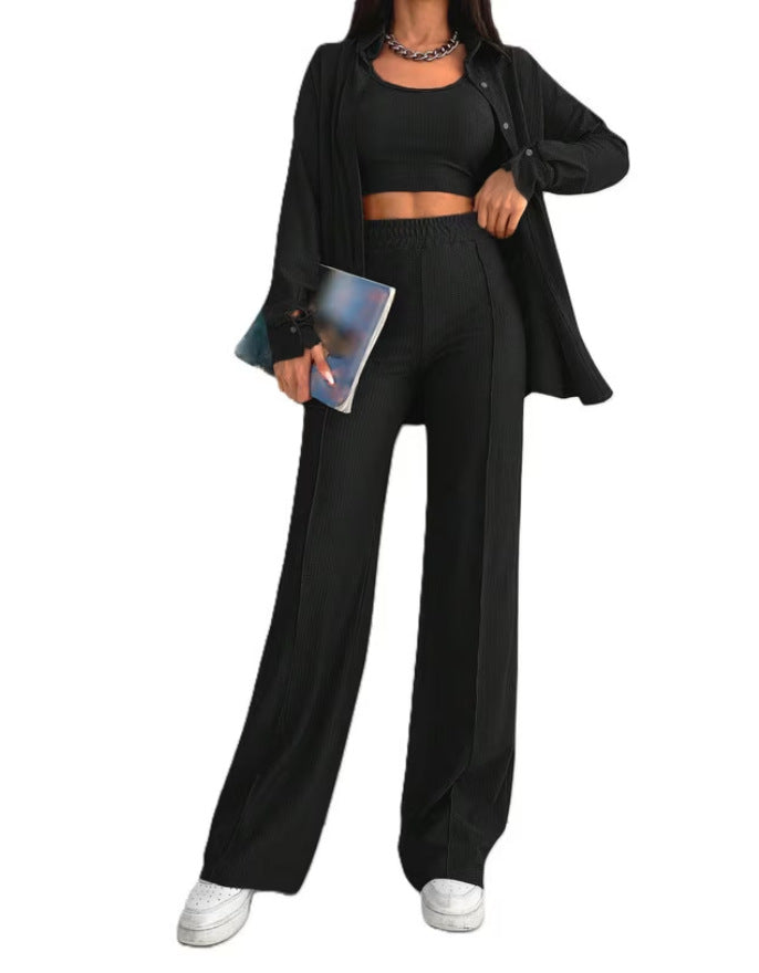 Damen Lässiges Zweiteiliges Set mit weitem Schnitt Drune