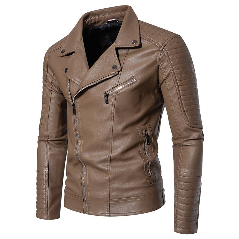 Herren Modische Kunstleder Bikerjacke Drune