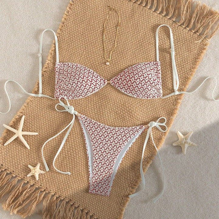 Damen Triangel-Bikini mit verspieltem Blumendruck Drune