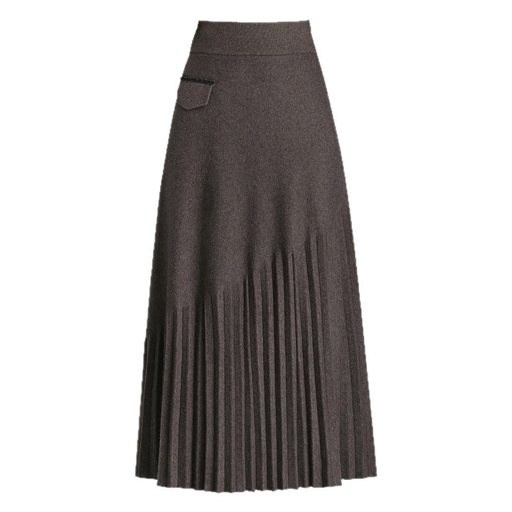 Damen Eleganter Plissierter Maxirock Drune
