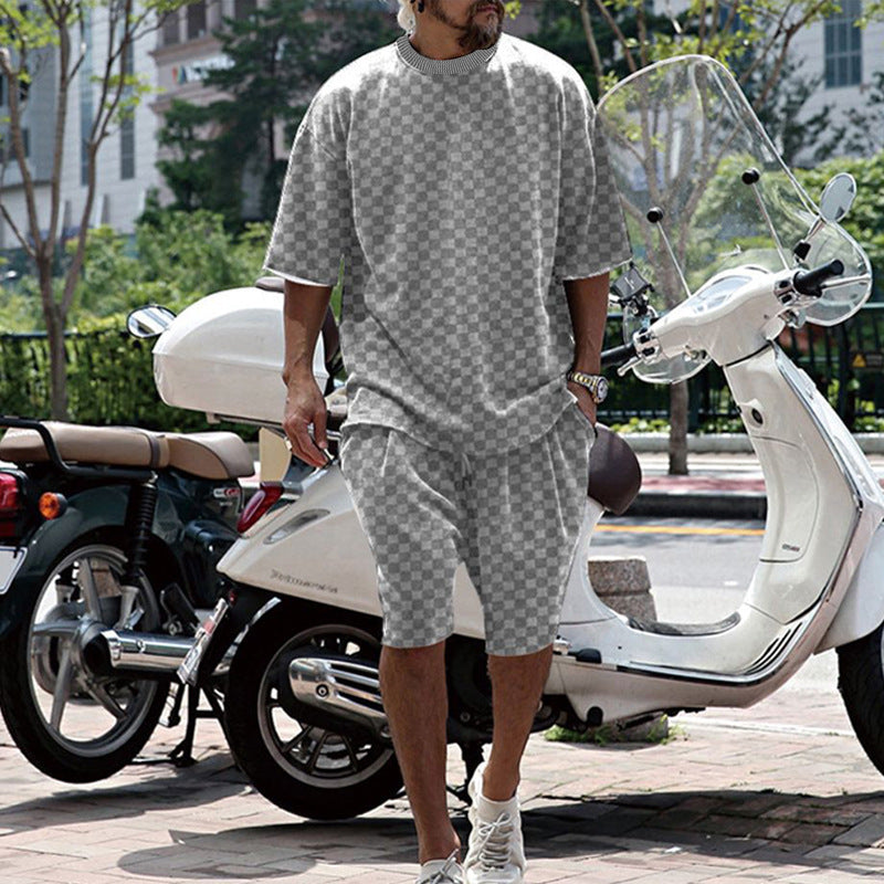 Herren komfortables Sommer-Set mit Übersize-T-Shirt und Shorts Drune