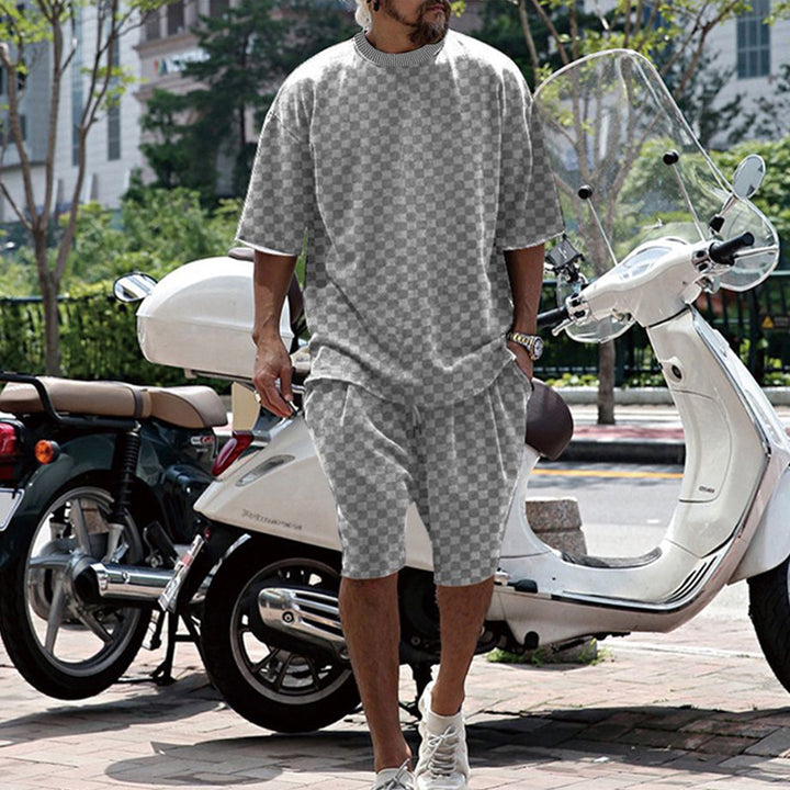 Herren komfortables Sommer-Set mit Übersize-T-Shirt und Shorts Drune