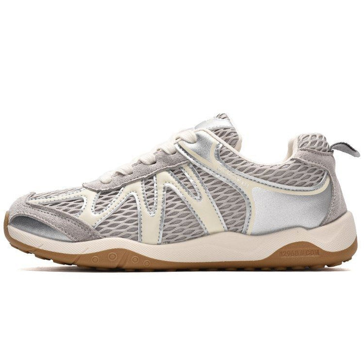 Damen Atmungsaktive Retro-Running-Sneaker mit Mesh-Obermaterial und Gumsohle Drune