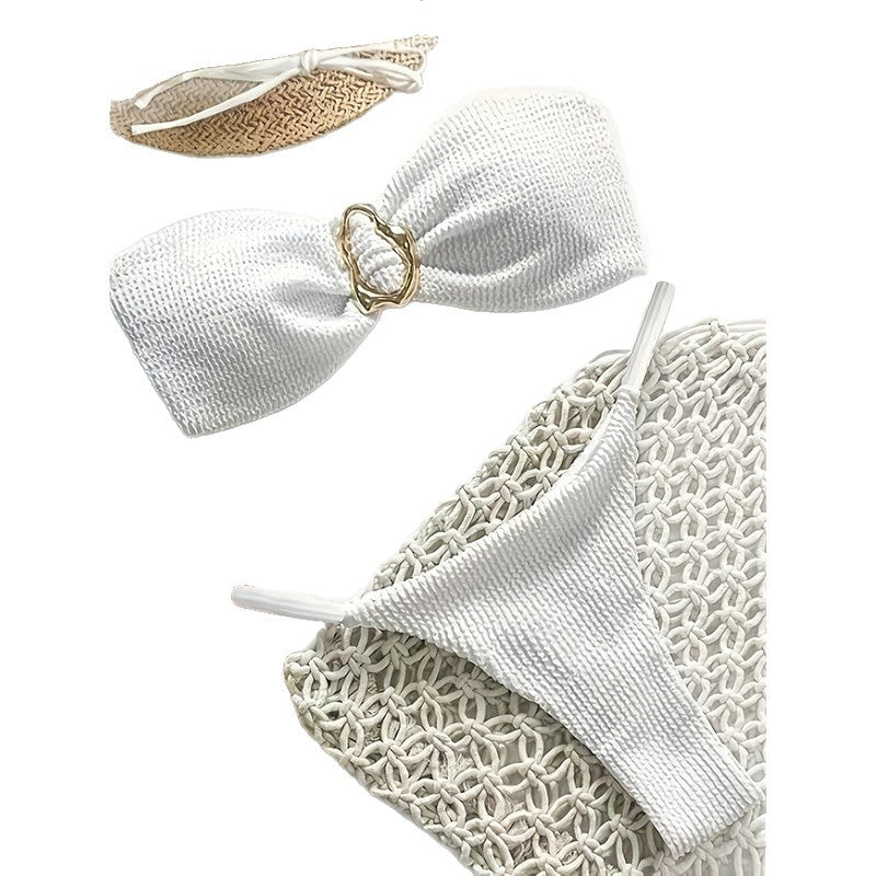 Damen Premium Bikini-Set mit Struktur und Goldverzierung Drune