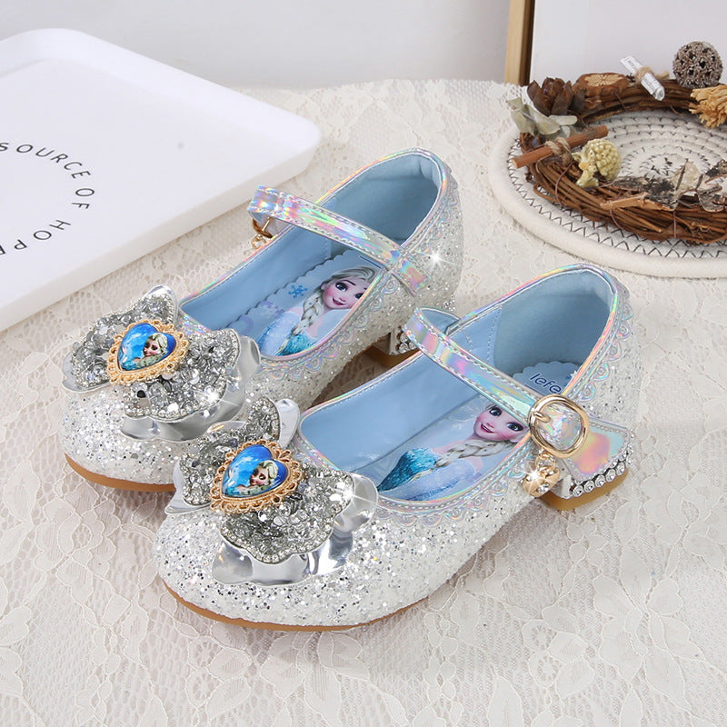 Mädchen Festliche Glitzer Ballerinas mit Blumenapplikation Drune